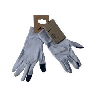 Nike Dri FIT Fleece Gloves Womens Running XS S Silver Touchscreen Warm NEW